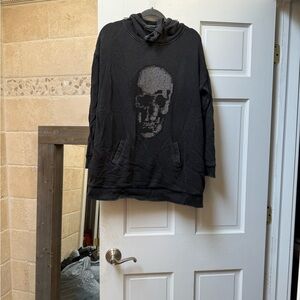 Black Sparkling Skull Hoodie